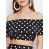 Black and White Polka Dots Top with Skirt