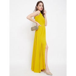 Yellow Solid Maxi Dress