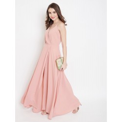 Pink Solid Maxi Dress  (87)