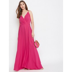 Pink Solid Maxi Dress